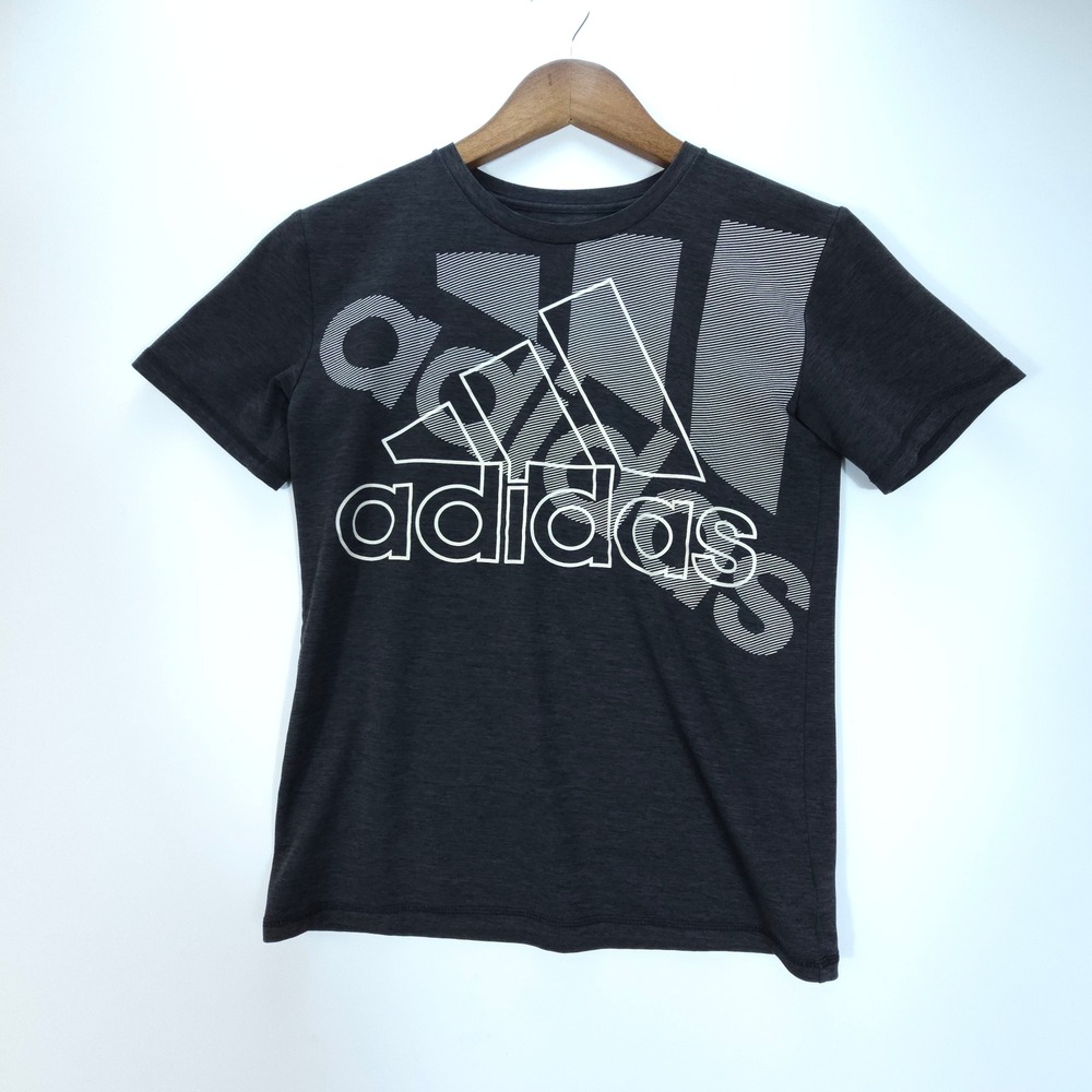Adidas T Shirt Boys Medium 10/12 Black Skate Streetwear AEROREADY Graphic Tee